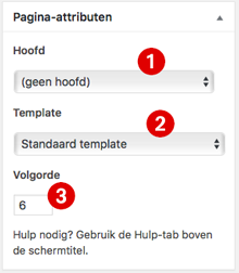 wordpress-pagina-attributen